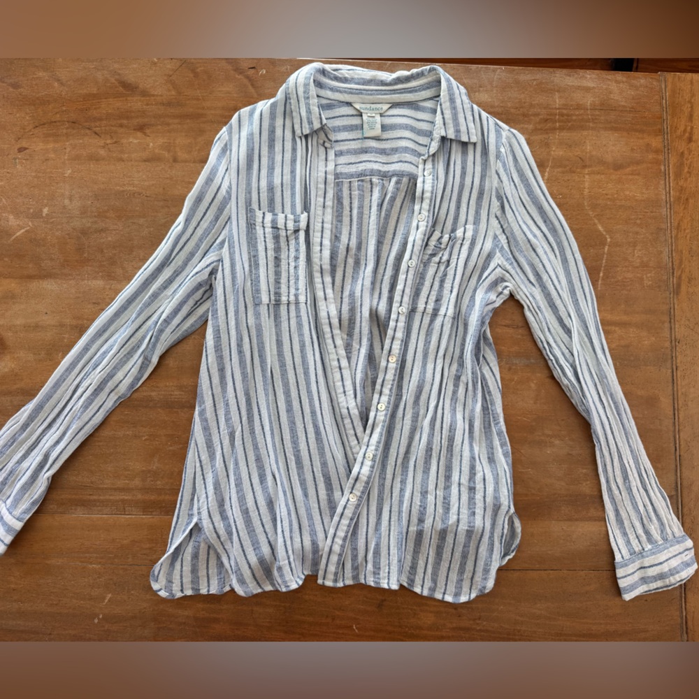 Sundance linen blend blouse shirt medium